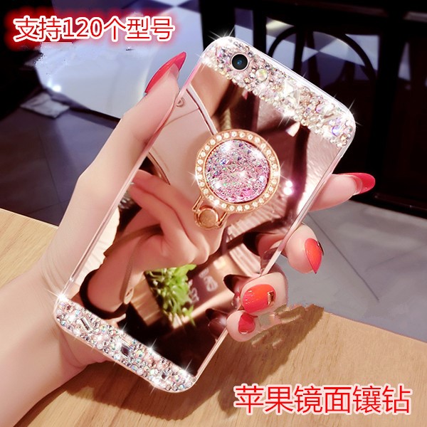 新款iPhoneXSRmax手機殼7plus鑲鉆蘋果8/6S保護套鏡面創意水鉆5SE