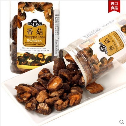 臺灣零食批發(fā)店供應(yīng) 即食香菇脆片 果干80g罐裝干貨休閑食品