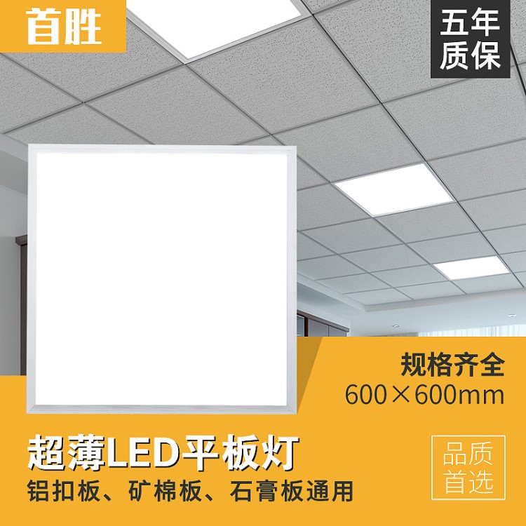 平板燈600*600led透鏡集成吊頂燈廚房衛(wèi)生間燈具礦棉板格柵燈盤