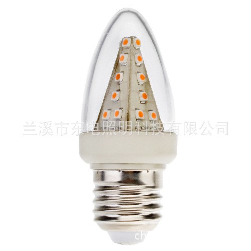 LED 蜡烛灯 吊灯 塑料尖泡  透明 乳白灯罩 E14 E27  220