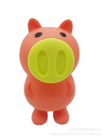橙色大號(hào)豬豬儲(chǔ)蓄罐 豬豬手捏慘叫發(fā)聲公仔玩具 搪膠豬零錢存錢罐
