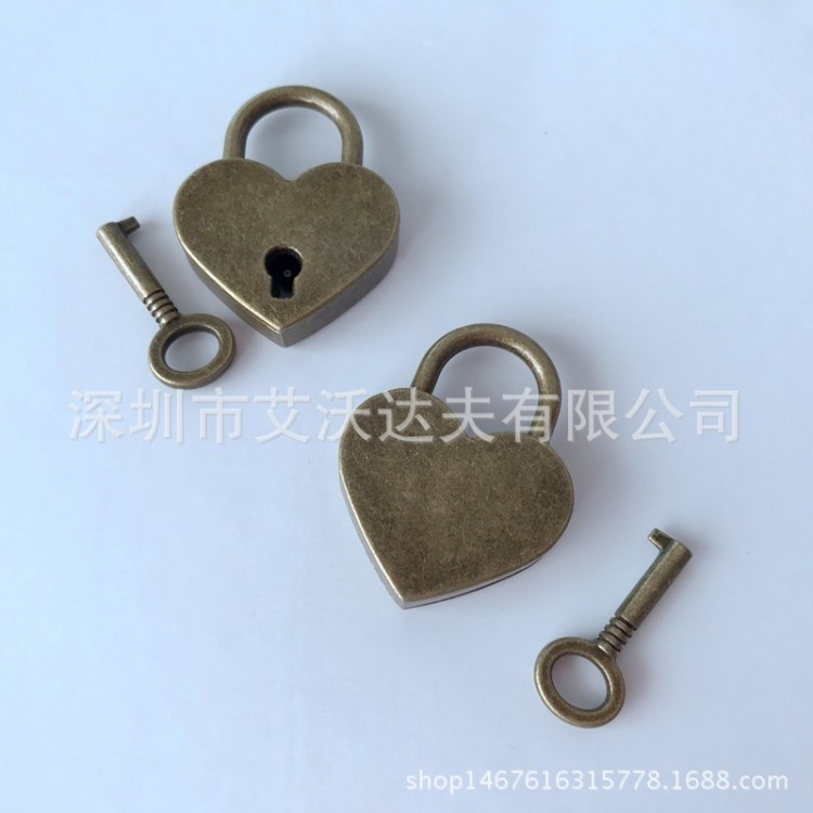 復古心形鎖 飾品掛鎖廠家直銷跨境款筆記本掛鎖  木盒掛鎖
