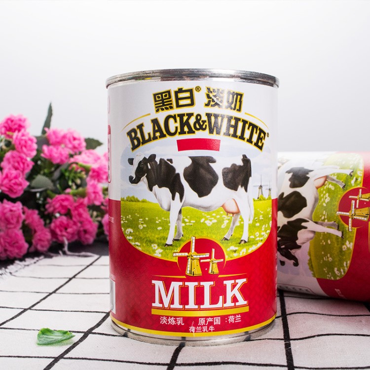 批發荷蘭黑白全脂淡奶400g甜品咖啡港式奶茶專用蛋撻液原材料