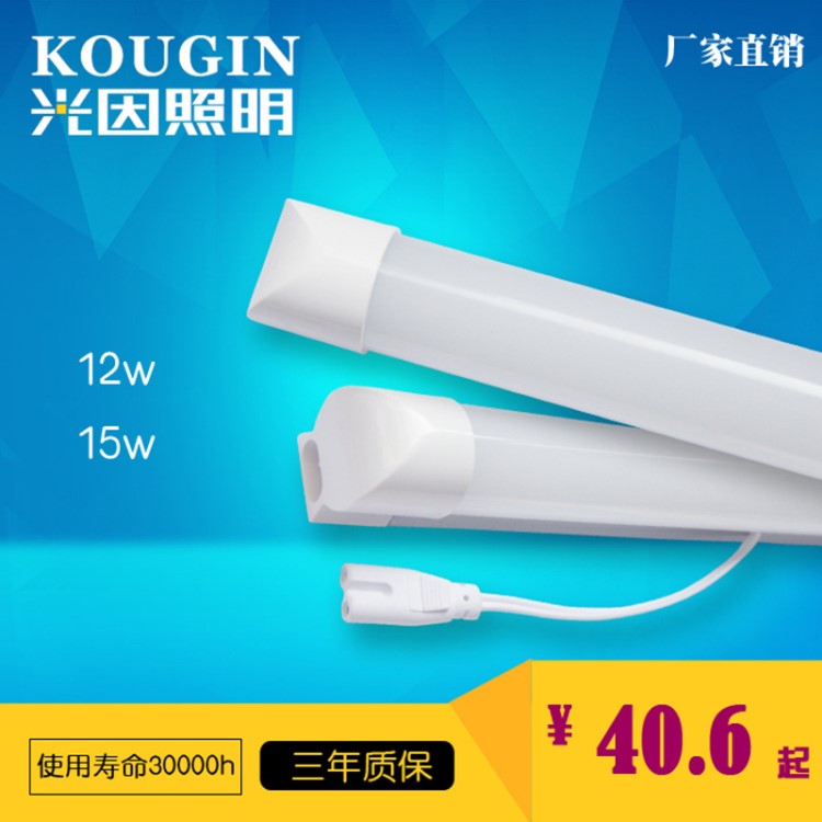 廠家直銷批發LED燈管 T8一體化18W1.2米 鋁塑日光燈管 節能防靜電