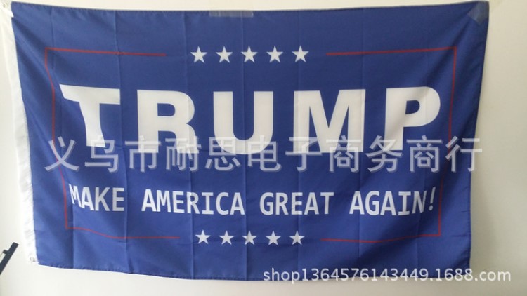 现货供应四号 90*150cm特朗普川普选举旗trump竞选68D涤纶旗帜