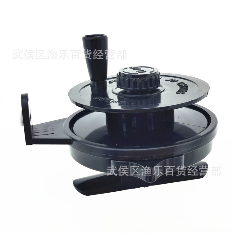 塑料漁輪橫向輪帶開關前打輪冰釣輪漁輪漁線輪釣魚用品60型帶剎車