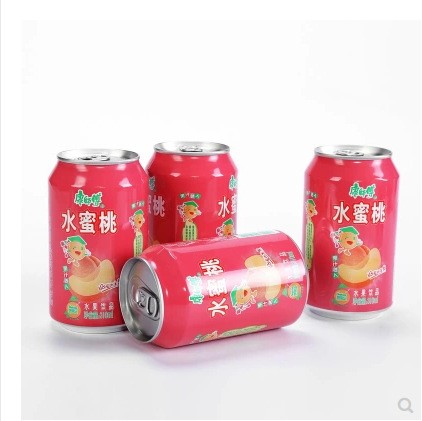 康師傅易拉罐水蜜桃310ml*24罐聽裝果蔬汁飲品 外賣配餐飲料批發(fā)