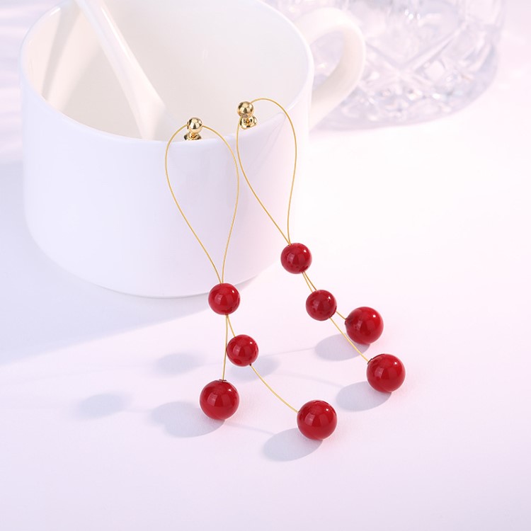 廠家批發創意款網紅爆款韓版珍珠耳環女長款氣質耳耳飾 earrings