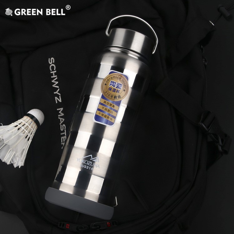 綠貝316不銹鋼陶瓷內膽保溫杯 真空大容量戶外運動禮品定制