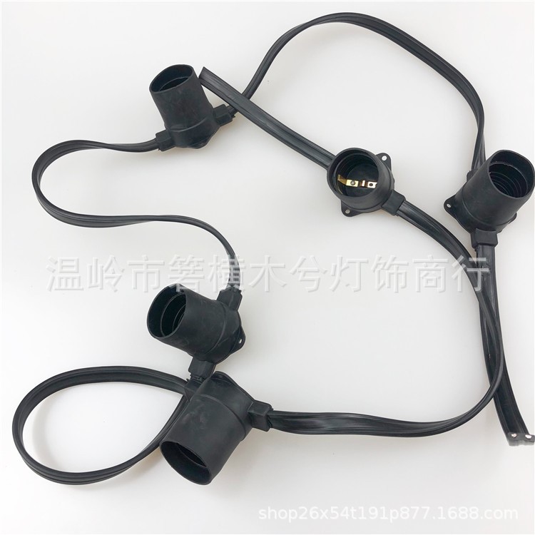 led 防水燈頭E27兩線扁線跑馬燈帶燈條戶外亮化工程廣告牌匾節(jié)日