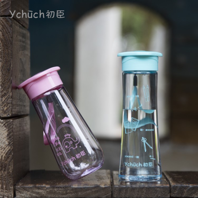 可爱学士杯水杯塑料创意随手杯防漏杯子学生便携塑料杯400ml