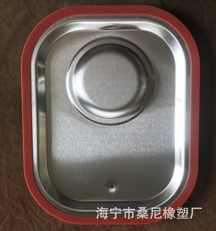 廠家直銷不銹鋼盆蓋包膠加工硅膠密封蓋餐保溫蓋圓角多型號(hào)