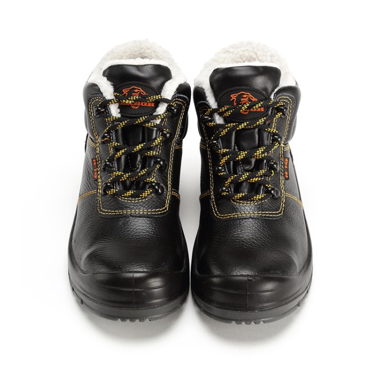 華信woshine 仿羊羔毛冬季保暖鞋 防砸防刺穿勞保鞋