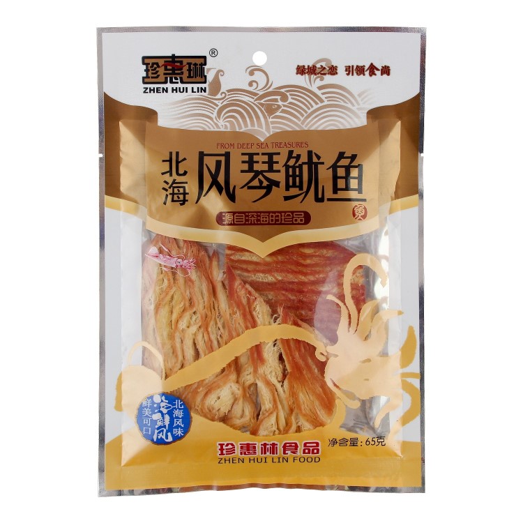 廣西特產(chǎn)北海風(fēng)琴魷魚65g珍惠琳即食魷魚片食品休閑零食小吃批發(fā)