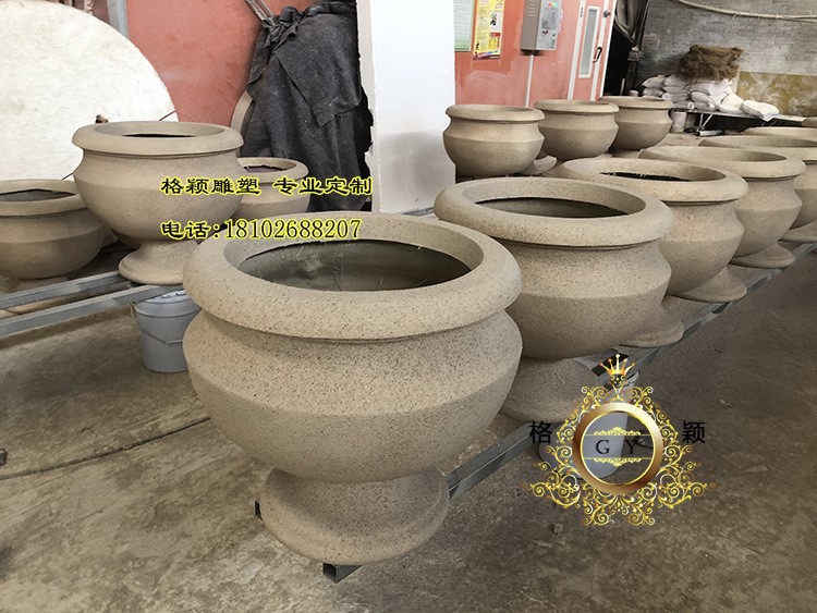 玻璃鋼仿砂巖噴石頭漆花盆花缽 酒店地產園林綠化種植花盆樹池