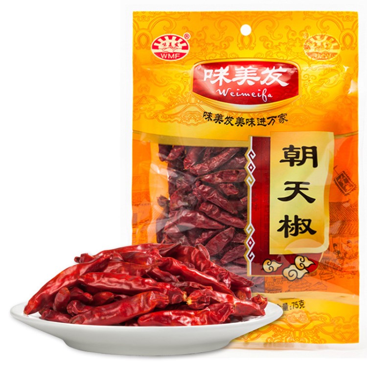 味美发 干辣椒 朝天椒 辣椒干 火锅调料 75g 食品一件代发