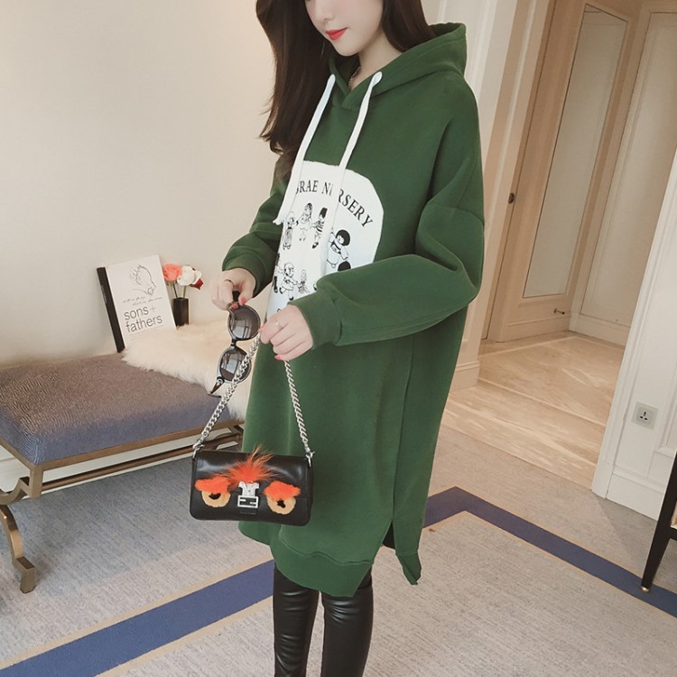加大碼孕婦裝上衣衛衣秋冬裝 長袖加絨款不起球不掉絨