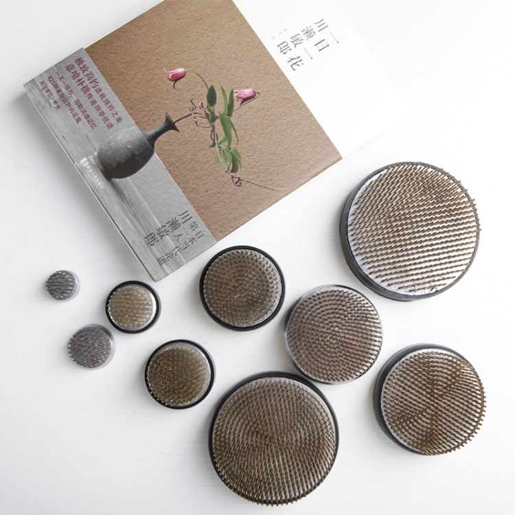 無器 劍山 插花 茶室 插花工具 花道配件 日本丸 銅鋼針 中華花藝