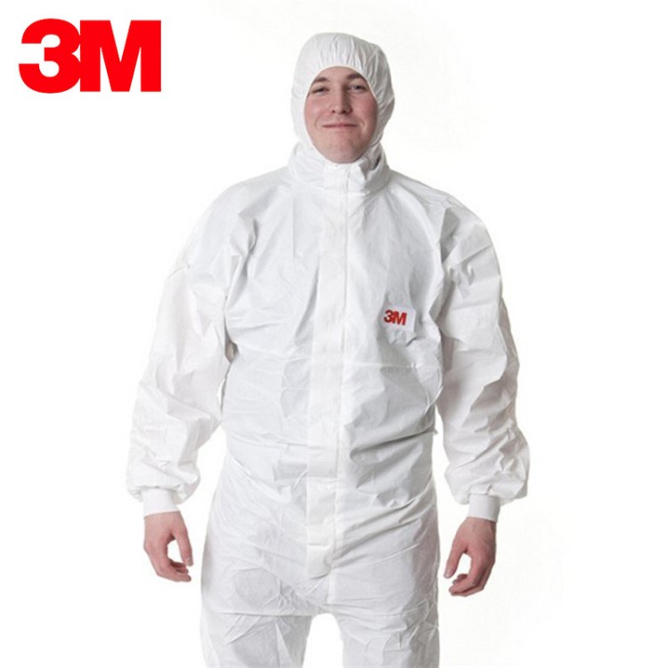 3M 4545 防護(hù)服白色帶帽連體衣 防顆粒物防粉塵防液體潑濺防塵服