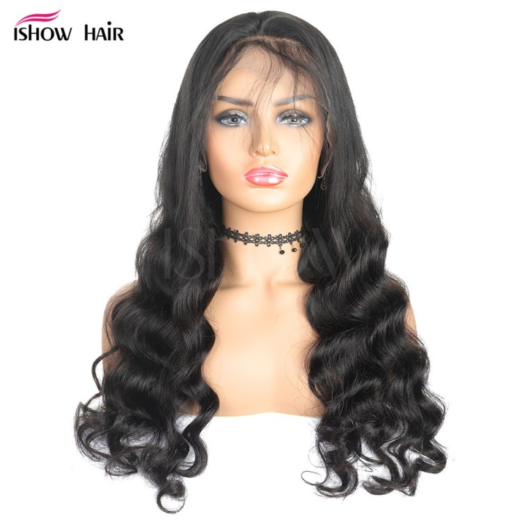 真人假發(fā)wig順發(fā)半蕾絲真人發(fā)頭套全蕾絲假發(fā)loose wave Lace wig