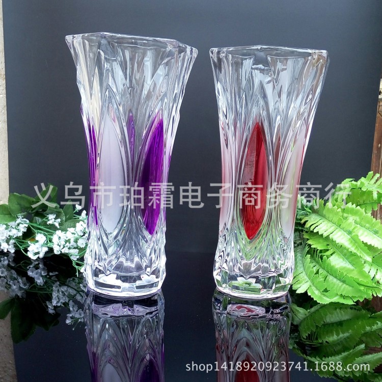 城堡彩色水晶工藝品玻璃花瓶家居飾品花盆花器批發(fā)