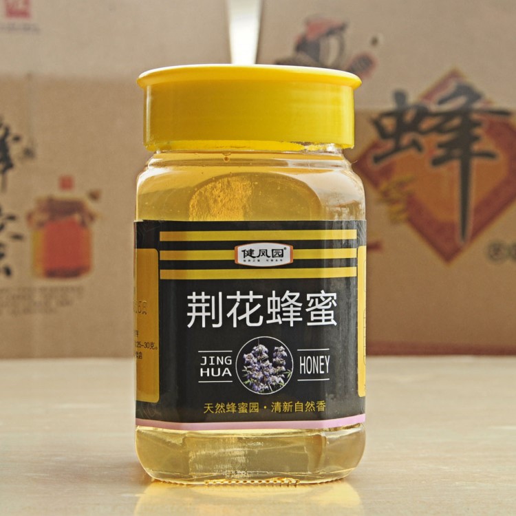 健鳳園農(nóng)家自產(chǎn)荊花蜂蜜500克玻璃瓶自然成熟結(jié)晶后荊條蜜白細膩