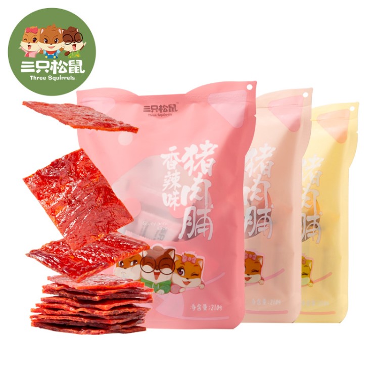 【三只松鼠_豬肉脯210g】休閑小吃網(wǎng)紅肉脯零食特產(chǎn)美食靖江風(fēng)味