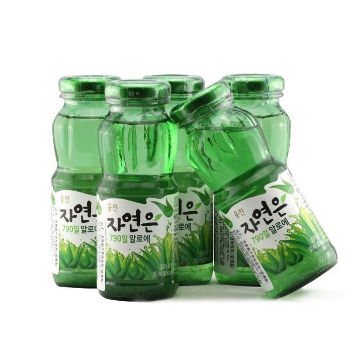 韩国饮料 熊津 芦荟汁 玻璃瓶装180ml 原装批发