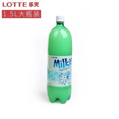 韓國樂天妙之吻乳味牛奶味碳酸飲料蘇打汽水1.5L大瓶餐飲專用