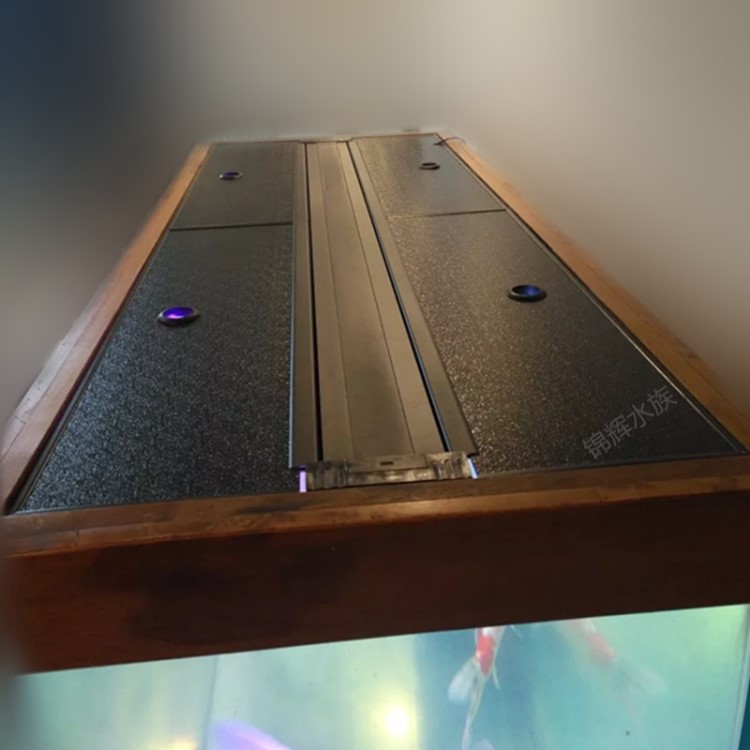 定做新款鱼缸盖塑料上盖翻页盖子铝合金水族箱封闭式灯盖鱼缸独