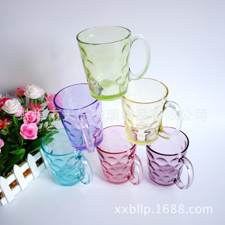 彩色雨點(diǎn)把杯6件套 炫彩玻璃杯 6只裝珠點(diǎn)杯創(chuàng)意禮品廣告