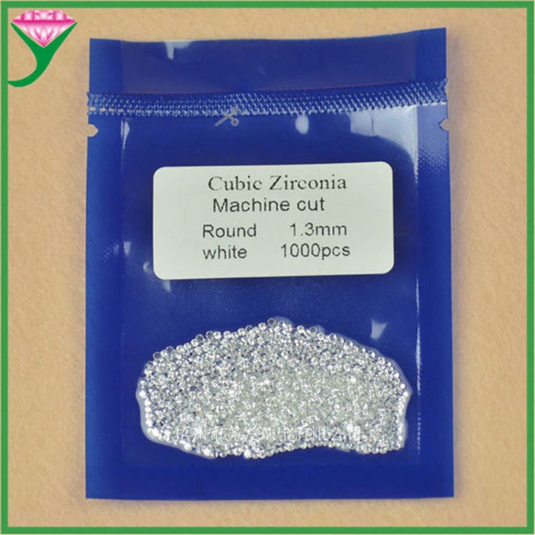 人工鋯石廠家 鑄件倒模耐高溫不褪色 1.3mm白色圓形八心八箭鉆石