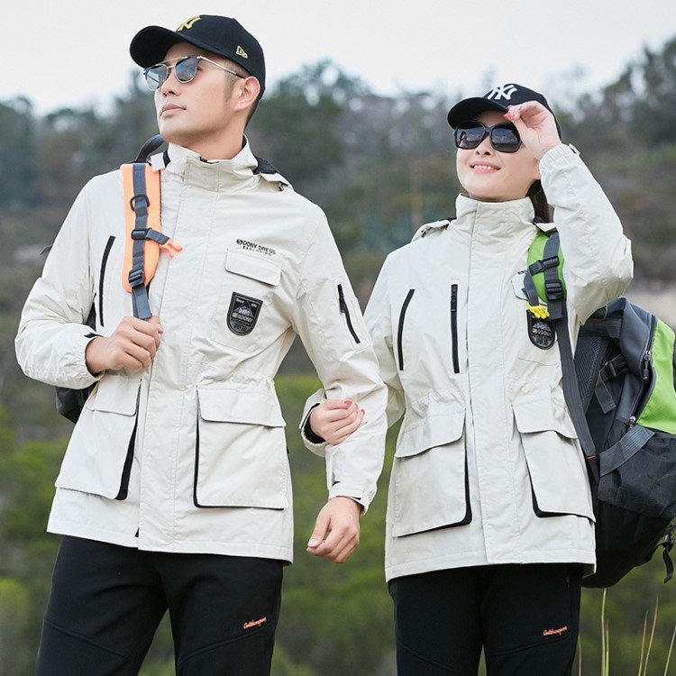 厂家直销户外冲锋衣男防水羽绒服两件套女登山滑雪服韩国潮牌外套