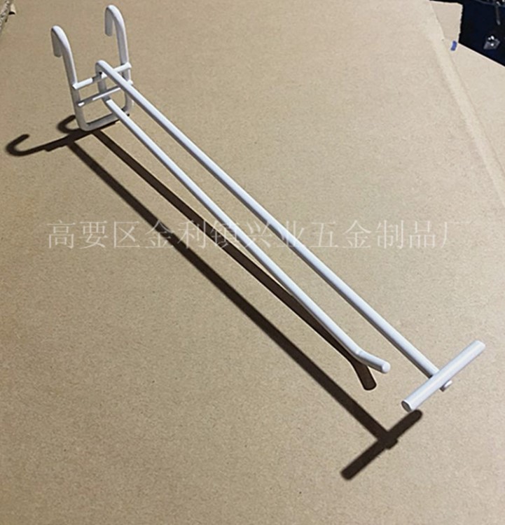 白色超市貨架掛鉤 雙腳網勾 網格片掛勾 展示展會網片貨架雙線鉤