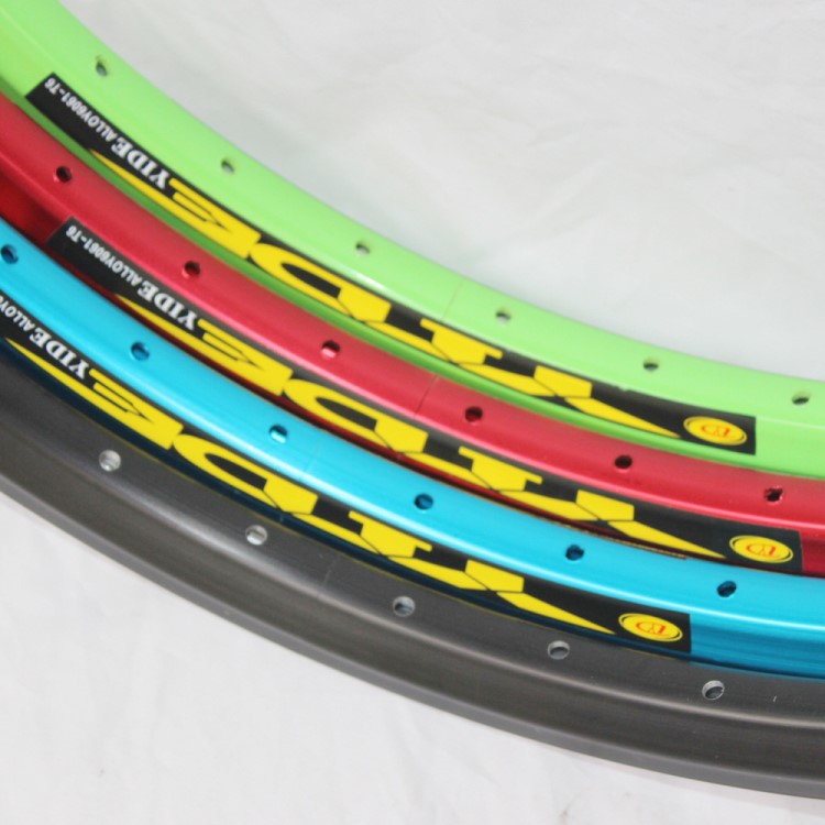 供應 深圳產20寸 32孔   36孔雙層鋁合金碟剎自行車圈 無鉚釘黑色