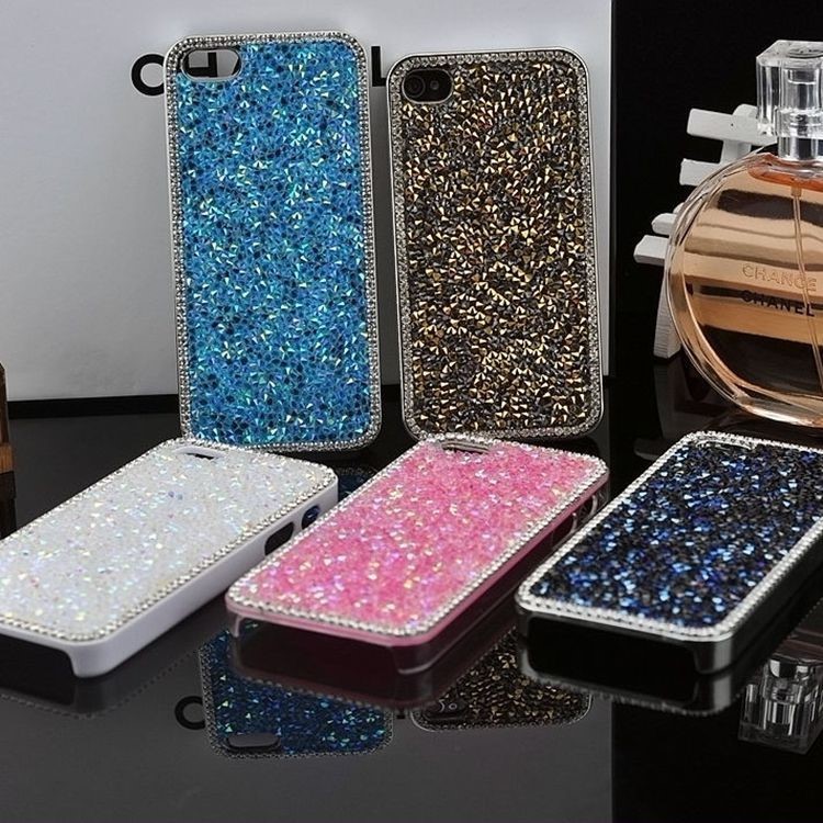 爆款適用iPhone6滿鉆手機(jī)殼 蘋果5S水鉆手機(jī)套 鑲鉆抓鏈后殼批發(fā)