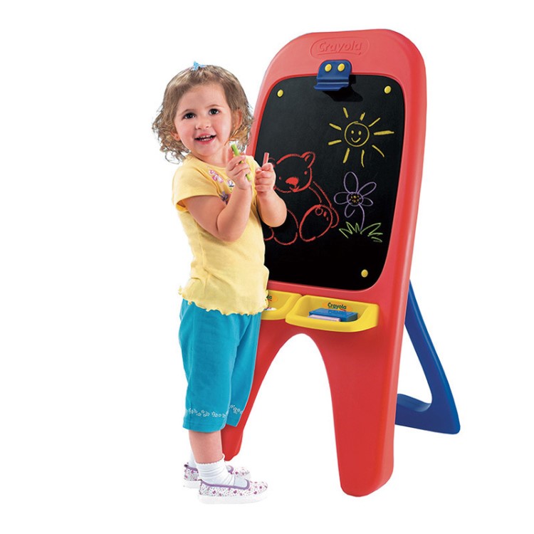 Crayola繪兒樂兒童便攜單面大畫板塑料寫字板美術(shù)畫架小黑板5007