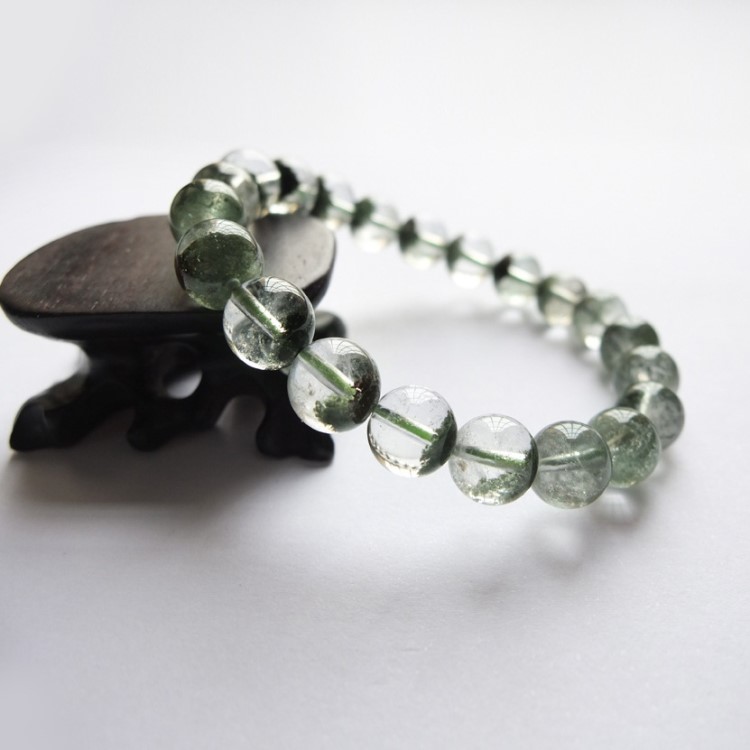 沛孚珠 寶天然綠幽靈水晶手鏈帶聚寶盆聚財招財進(jìn)寶異象手串批發(fā)7