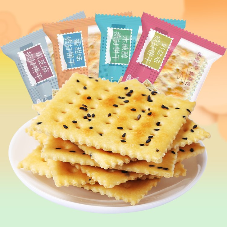【3斤150片】梳打餅干奶鹽早餐整箱蘇打餅干零食品散裝一件包郵
