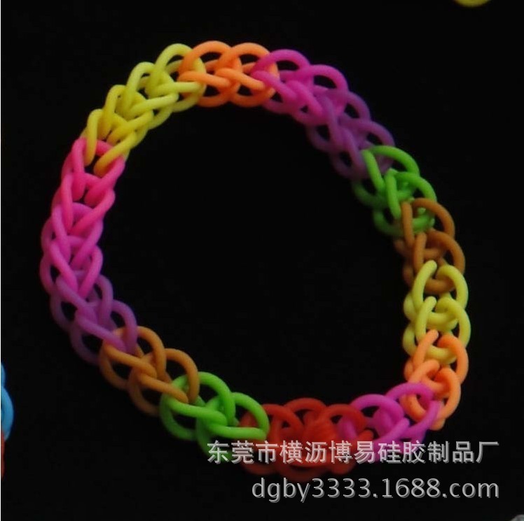 rainbow loom bands DIY硅膠橡皮筋手環(huán) 彩虹皮筋 夜光 蔥色 段色