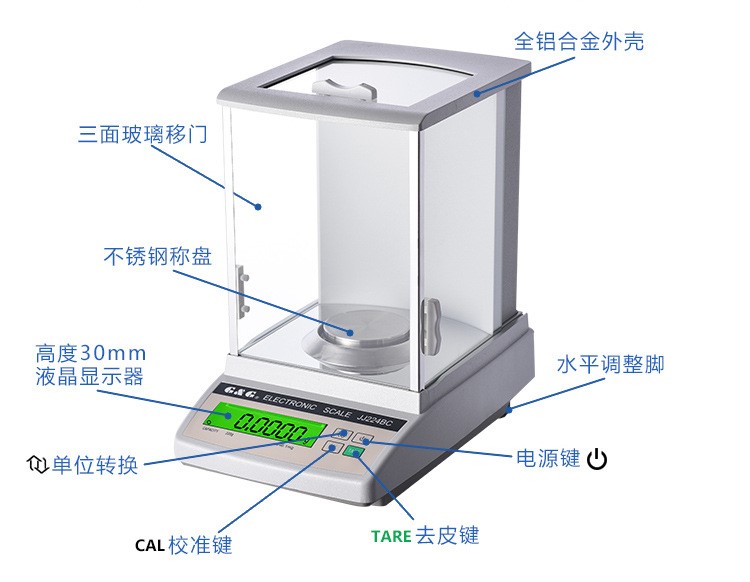 雙杰JJ-BC 200g/300克/500g/0.001g高精密分析實(shí)驗(yàn)室天平