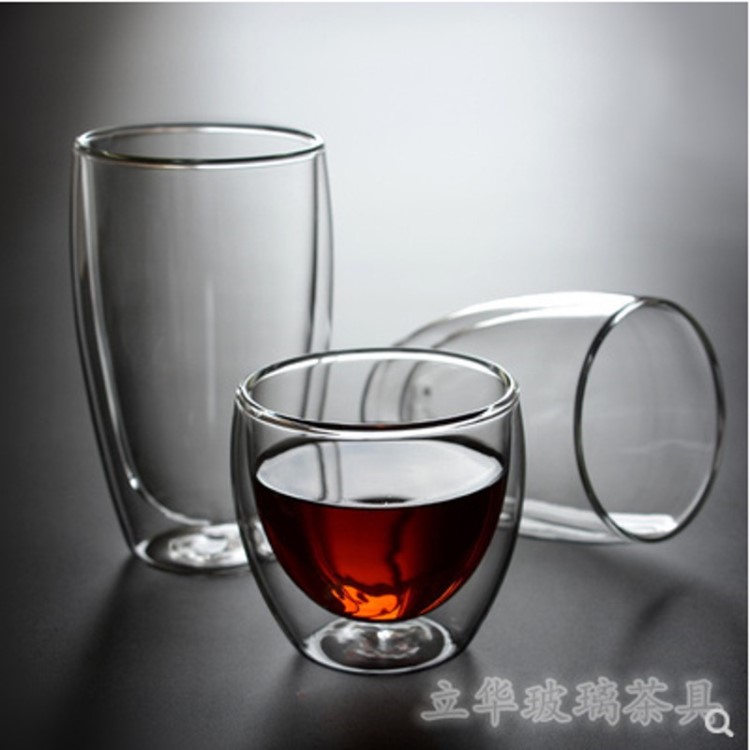 高硼硅耐熱玻璃杯水杯 帶蓋雙層杯 飲料牛奶杯 隔熱玻璃咖啡杯