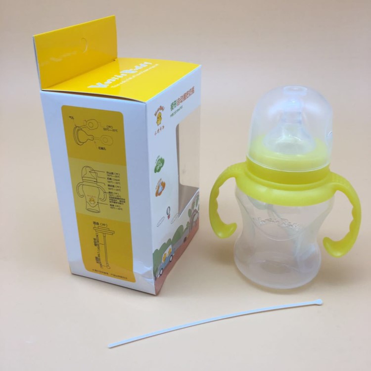 210ml不含雙酚A小雞卡迪品牌自動(dòng)握把PP寬口徑嬰兒奶瓶KD1079
