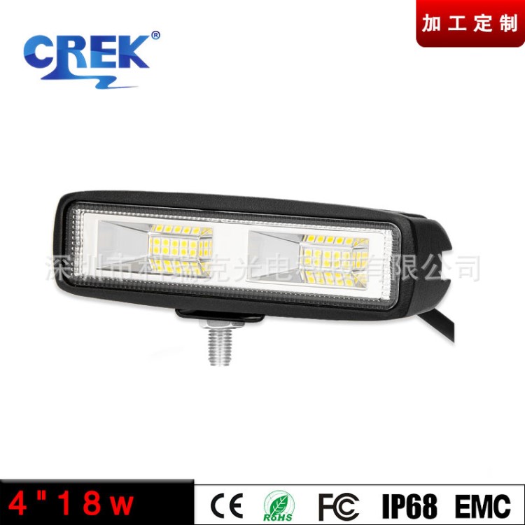 跨境 LED工作燈 一字18W 長條射燈越野車汽車輔助燈 12V24V