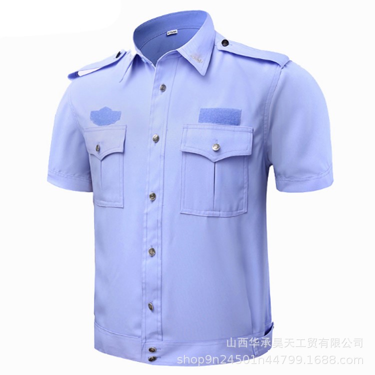 酒店夏季保安服襯衣物業(yè)保安制服薄款夏裝短袖門衛(wèi)工作服衣服男