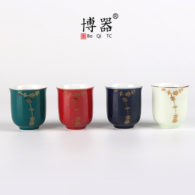 博器陶瓷 主人品茗杯大號個人單杯功夫茶杯陶瓷茶具 小杯子批發