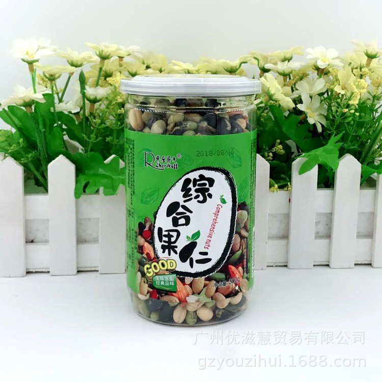 批發(fā)休閑零食品堅果炒貨 車?yán)甯绶蚓C合果仁300g *24罐/箱