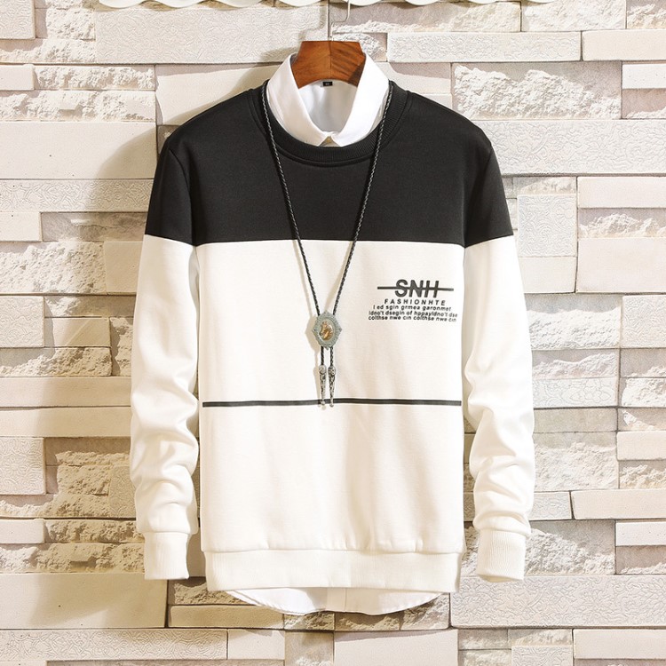 網(wǎng)紅同款ins超火的t恤男士韓版修身長袖圓領(lǐng)上衣秋季潮流休閑衛(wèi)衣