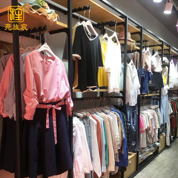 服裝店展示架落地木質(zhì)男裝店內(nèi)衣店童裝店服裝貨架雙層女裝店衣架