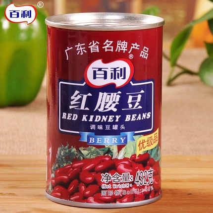 實體批發百利紅腰豆432g精品調味豆罐頭